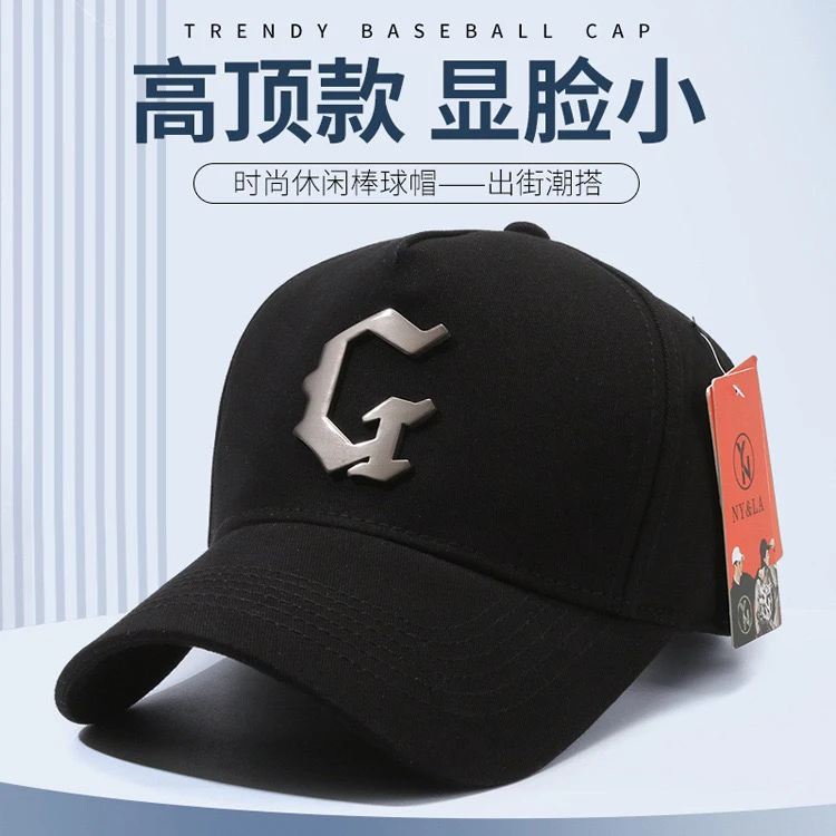 帽子春秋款刺绣字母大头围棒球帽 街头时尚男女同款金属大G