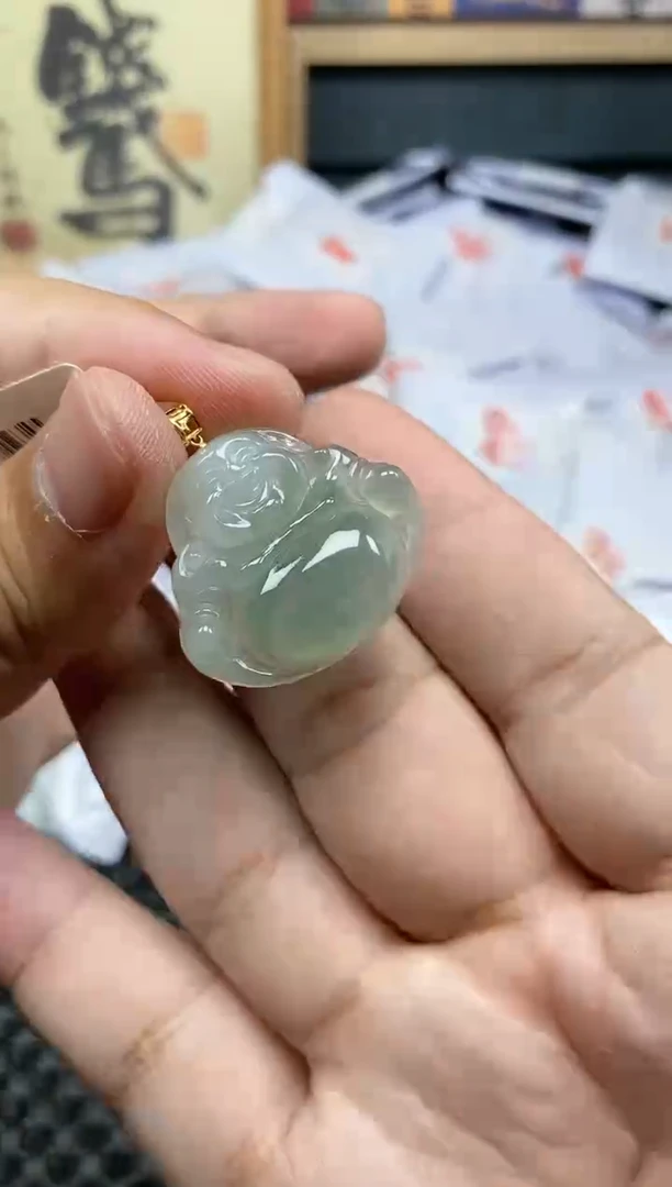 【闪购商品】翡翠吊坠(不含链)18K金镶嵌58253