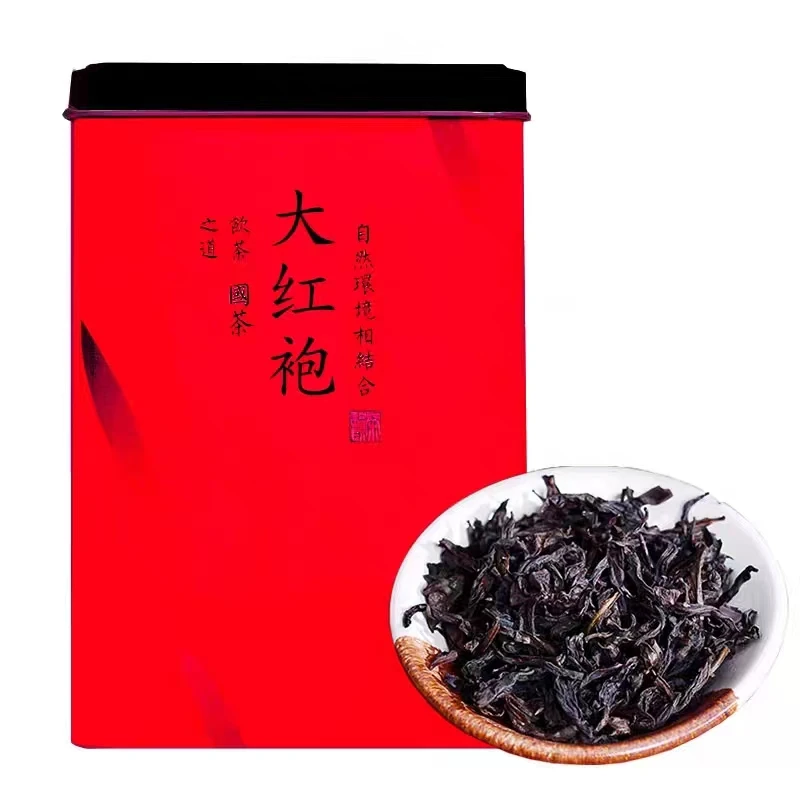 武夷山原产大红袍乌龙茶茶叶岩茶岩韵浓香型马口罐装100g