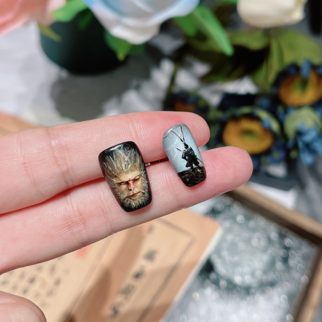 亿哥-【悟了个空】- 设计师纯手绘重工款黑神话纯手工轻奢穿戴美甲