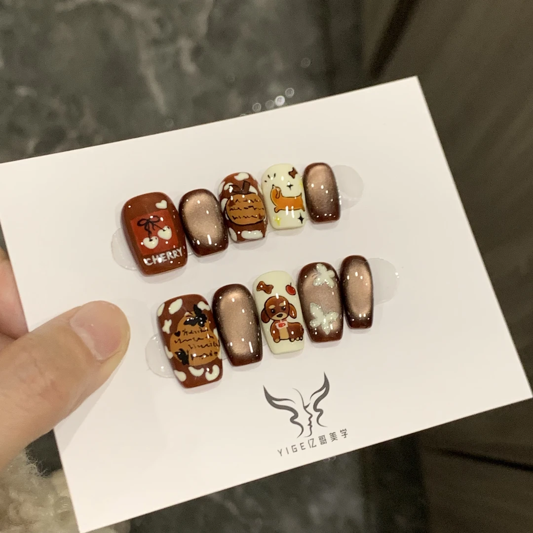 亿哥-【伯利克】- 设计师纯手绘重工款猫眼雕花纯手工轻奢穿戴美甲