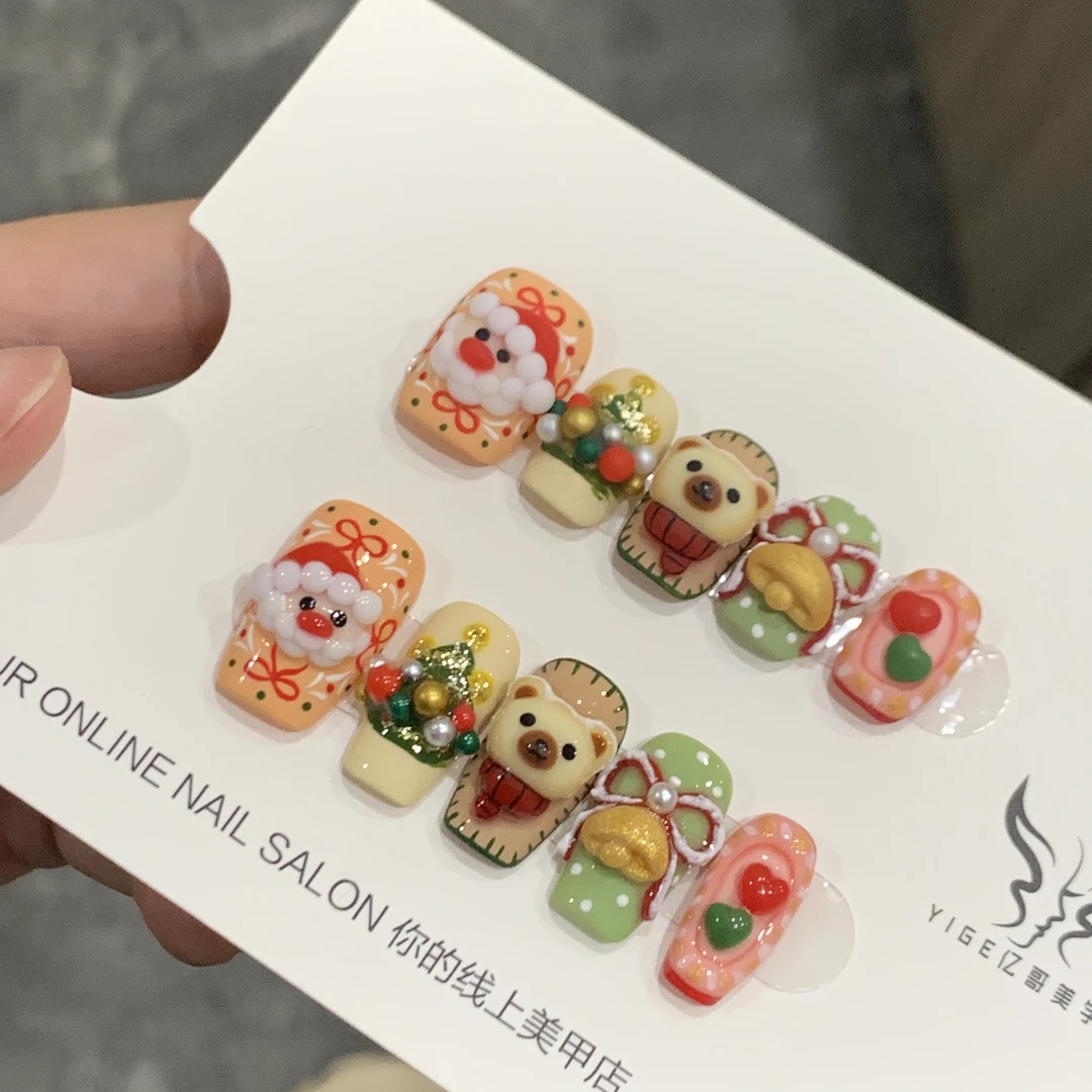 童话圣诞 圣诞老人亿哥轻奢手工高端穿戴甲