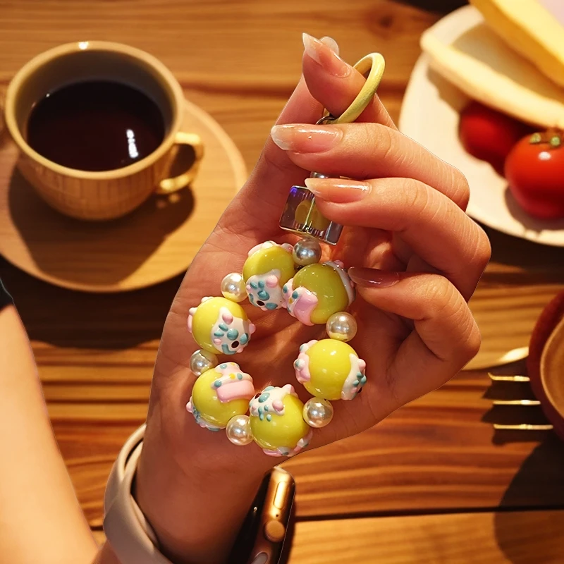 原创手绘挂链手机壳挂件钥匙扣链条挂件配件串珠包包挂坠款手机链