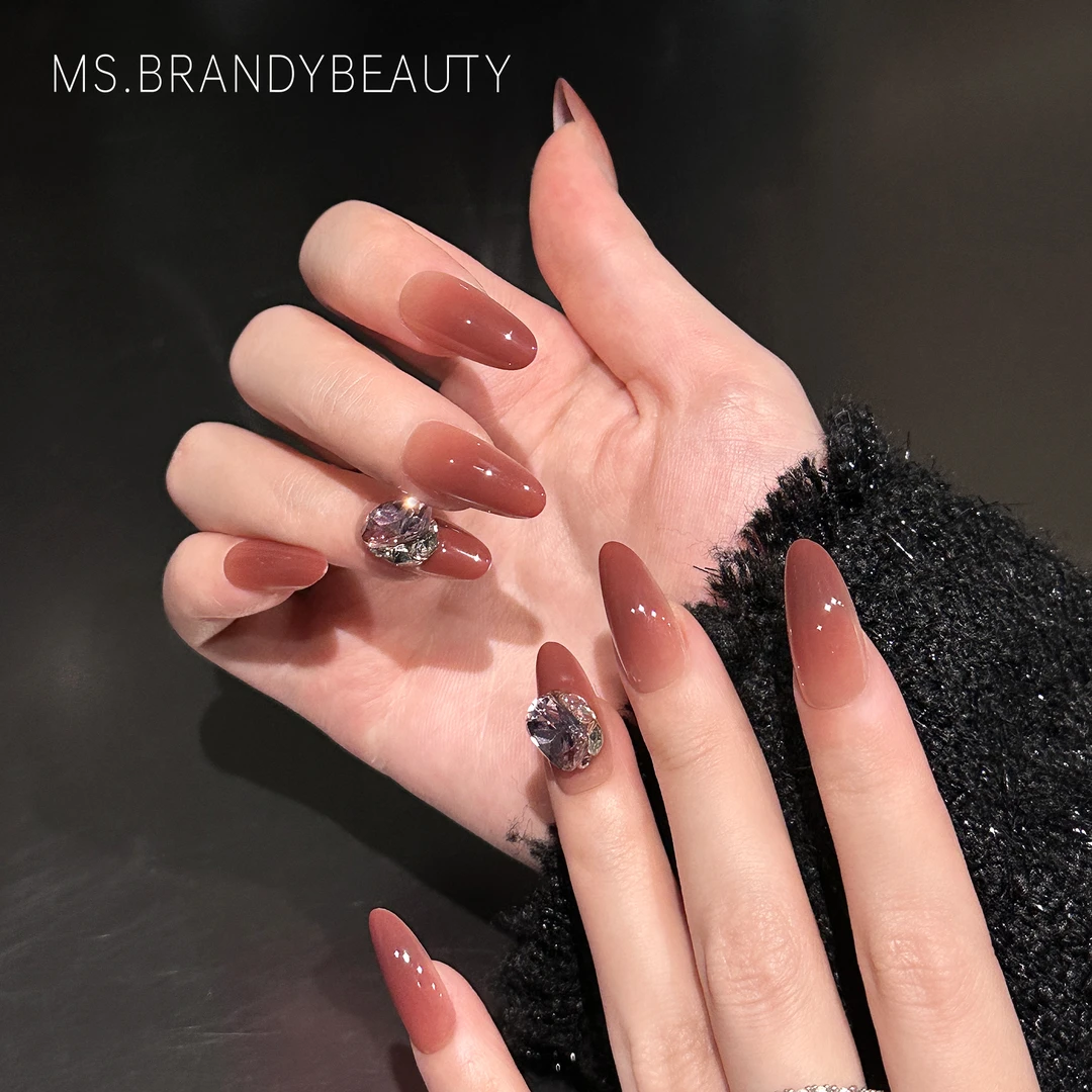 Ms.Brandy【烟熏玫瑰】高级显白流行清冷美艳贵气气质纯手工穿戴甲
