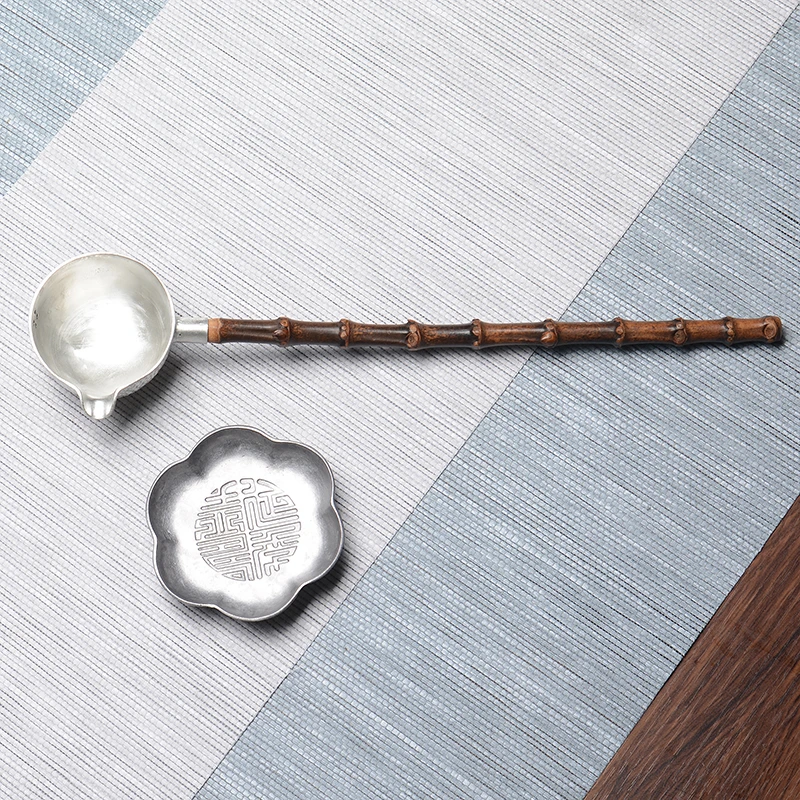 长柄侧把分茶勺舀茶勺茶汤勺子锡材质功夫茶具配件茶艺茶道分茶器