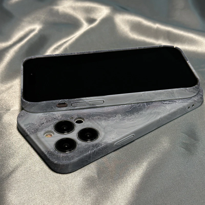 灰大理石适用苹果14手机壳iphone11菲林13pro新款12全包硬壳XS/XR