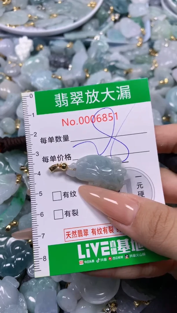【闪购商品】翡翠挂件未镶嵌含绳0006851