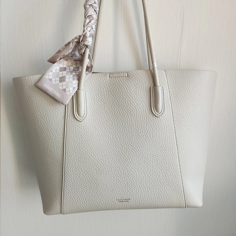 希哥家 时尚百搭黑色单肩托特包 6670  奶油杏