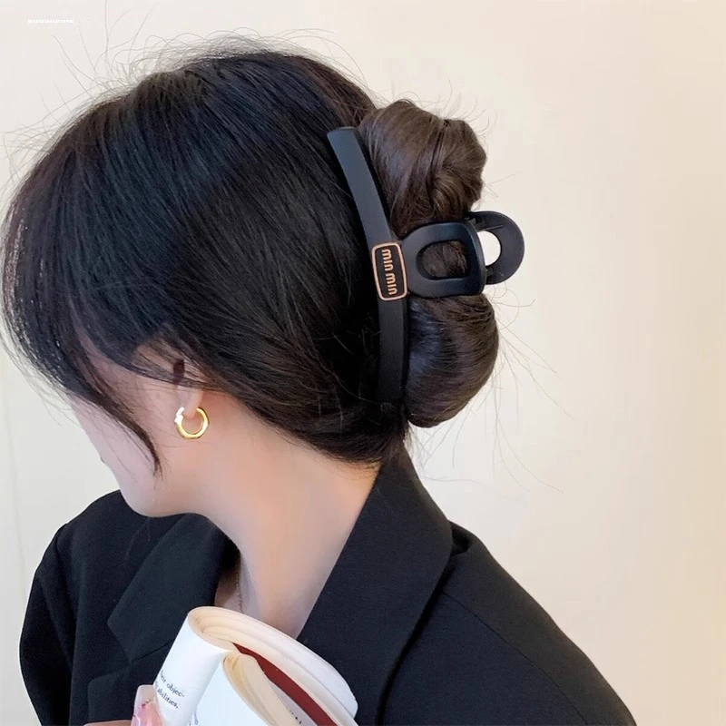 2025新款高端发夹抓夹大小号头饰发夹女后脑勺盘发夹时尚百搭磨砂