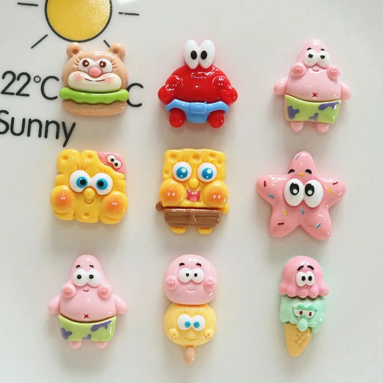 亮面海绵宝宝派大星3D水杯贴纸立体装饰洞洞鞋DIY材料包奶油胶