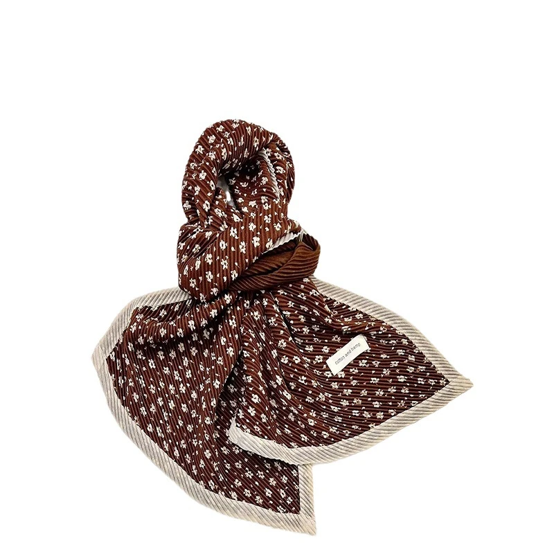 秋冬季新款棉织复古编织休闲气质围巾碎花百搭洋气时尚韩版披肩