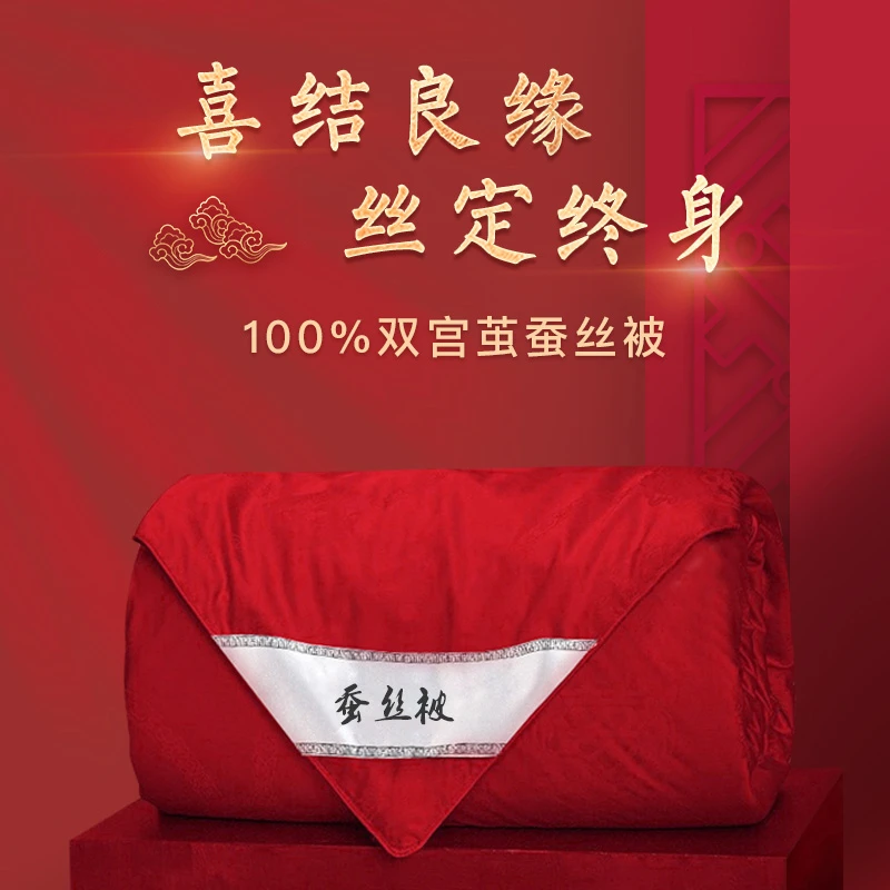 水星高端系列家纺蚕丝被100%桑蚕丝桐乡纯手工正品结婚被芯冬被春