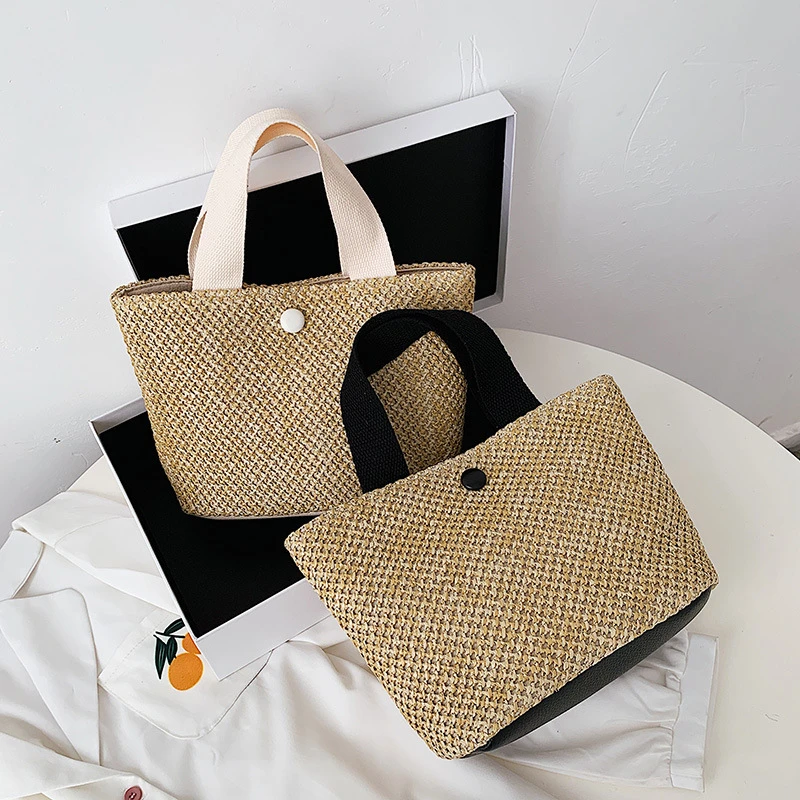 时尚百搭手提草编包女