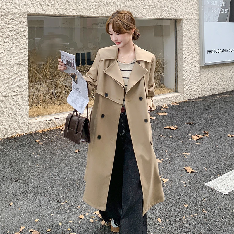 卡其色风衣外套春秋女中长款秋季流行高级感休闲英伦风气质大衣