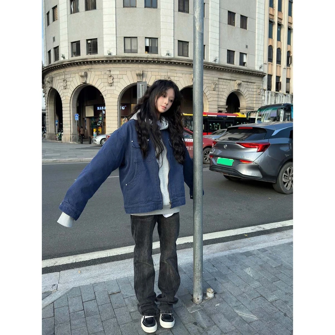 AHCN（志存高远）美式复古重工水洗底特律工装夹克男女时尚外套AZ27