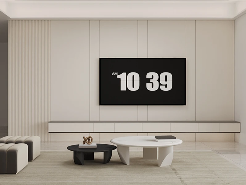 40.青丽木无甲醛高硬度电视背景墙木饰面护墙板环保防刮耐磨