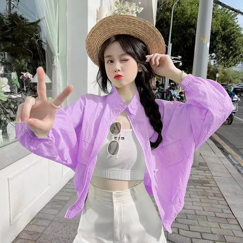防晒衣女短款外套宽松2023春夏季新款韩版小个子潮休闲防晒衫夹克