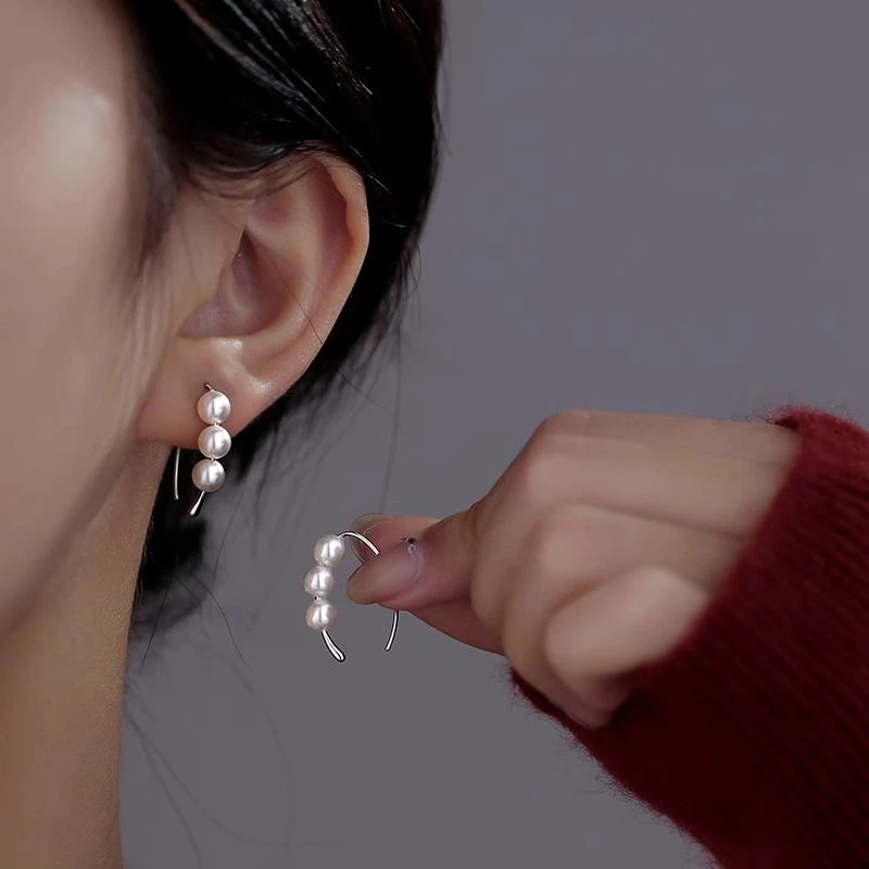 合金耳饰 挂钩耳环气质耳钩款简约耳钉女小众设计法式ins温柔小巧