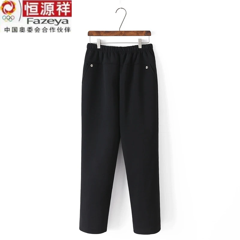 恒源祥彩羊中老年加绒女裤老太太羊羔毛裤女妈妈松紧腰保暖长裤子