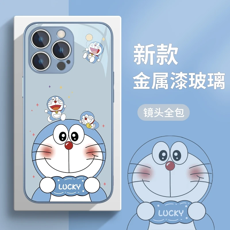 哆啦a梦适配苹果/华为/小米/OPPO/VIVO手机壳玻璃网红ins新款