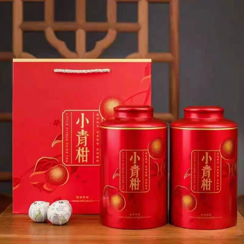 正宗新会小青柑茶普洱熟茶送礼挂霜陈皮柑普茶罐装茶叶散装