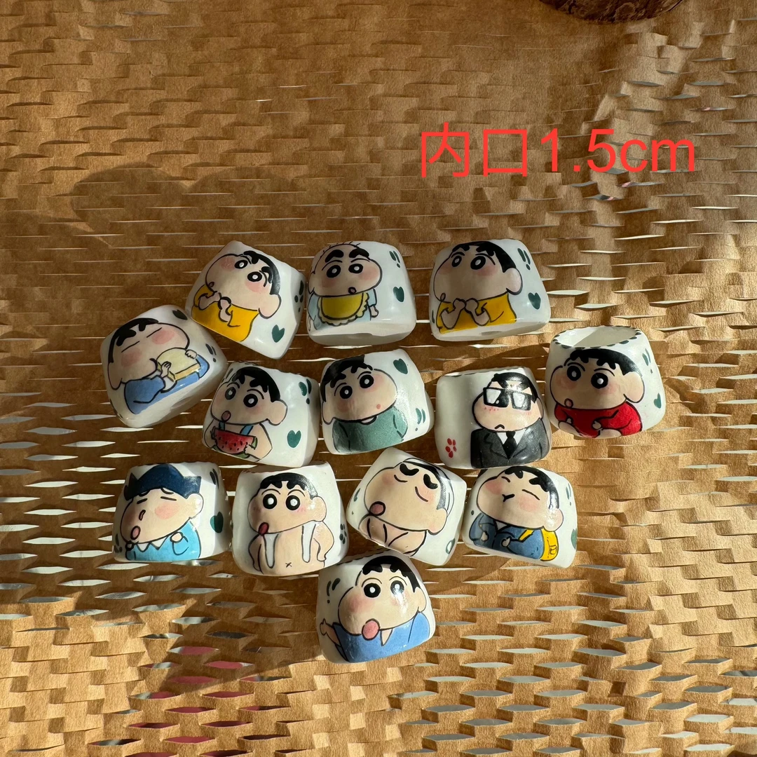 手捏手绘釉烧小卡米拇指卡通多肉花盆，鼻屎盆