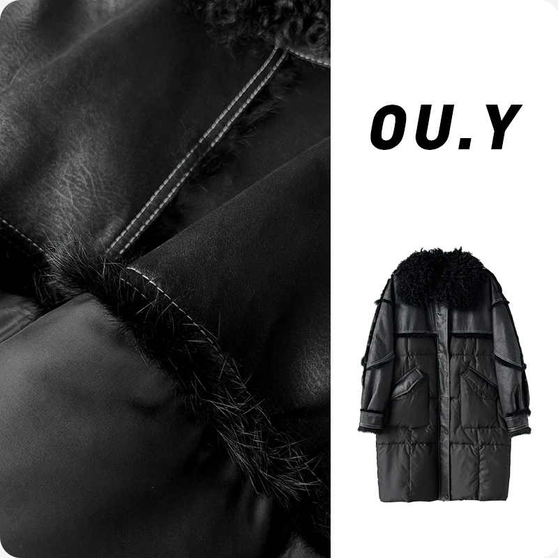 【SS】通勤风高级感真皮时尚显瘦感长款外套  01Y388