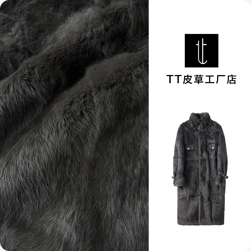 【SS】2024新款秋冬时尚气质绵羊皮兔皮毛一体大长外套01Y28899