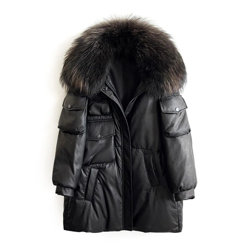 【SS】2024新款韩版网红时尚貉子毛宽松鹅绒服外套  99Y03-S5