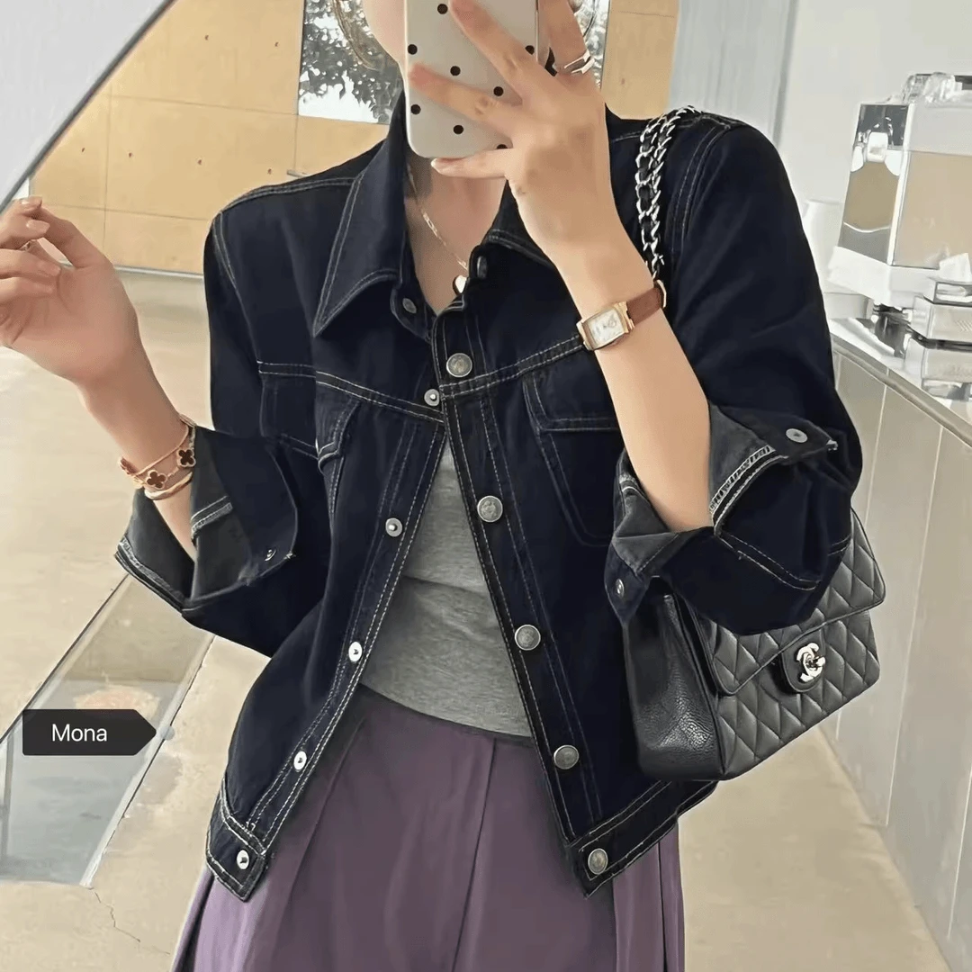 牛仔外套女2025春季新款韩系复古百搭短款丹宁色长袖上衣休闲