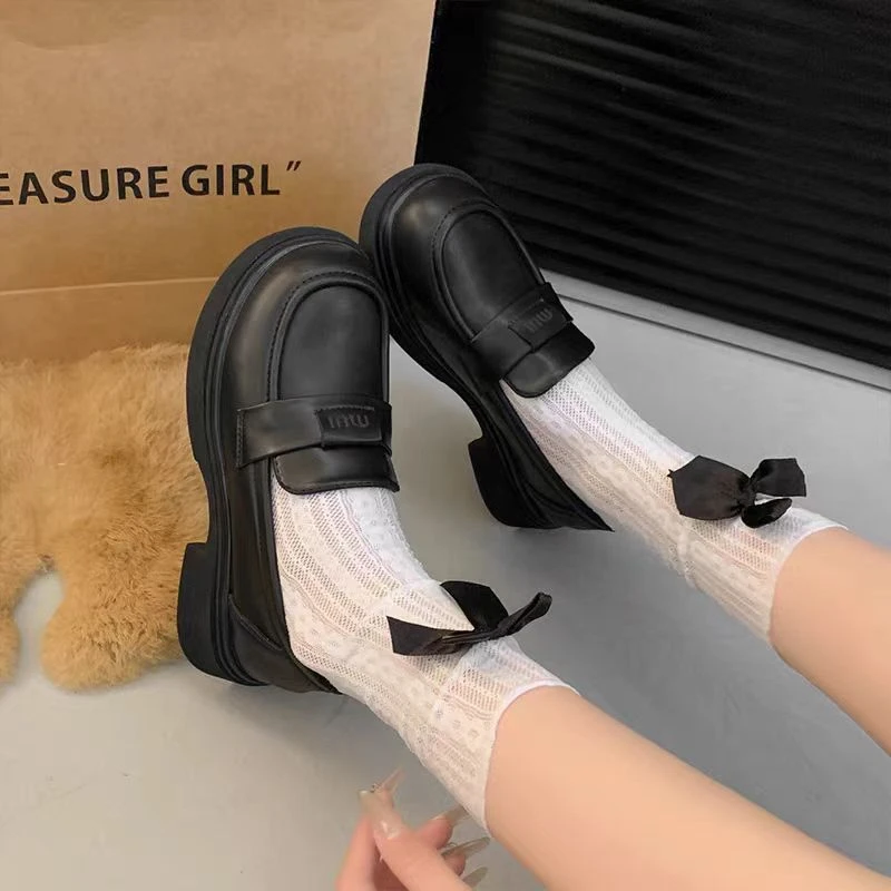 小敏家 清货~就几双 厚底乐福鞋 百搭舒适软底英伦风小皮鞋5583