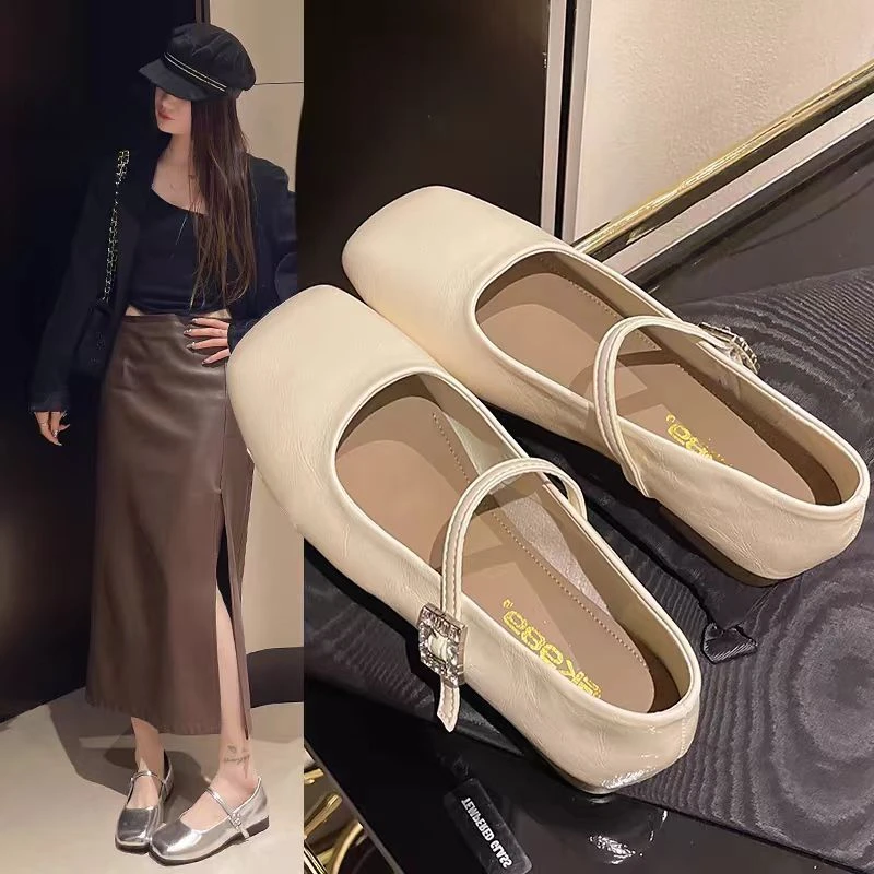 小敏家 法式复古玛丽珍鞋女 新款配裙子晚晚风一字扣带气质单鞋