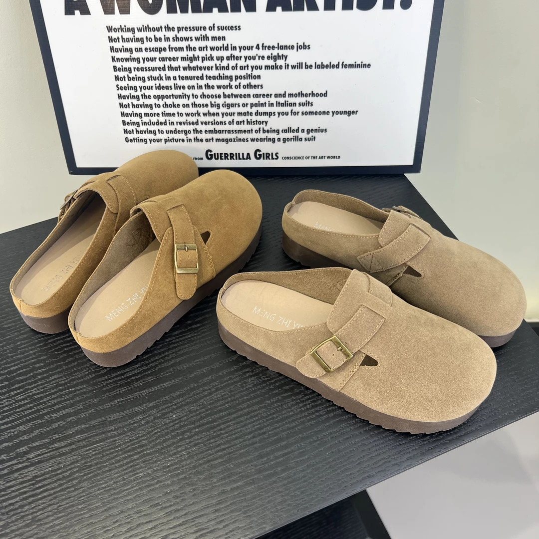 小敏家 清货~就几双 2.5CM~韩版懒人一脚蹬舒适百搭勃肯拖鞋G21