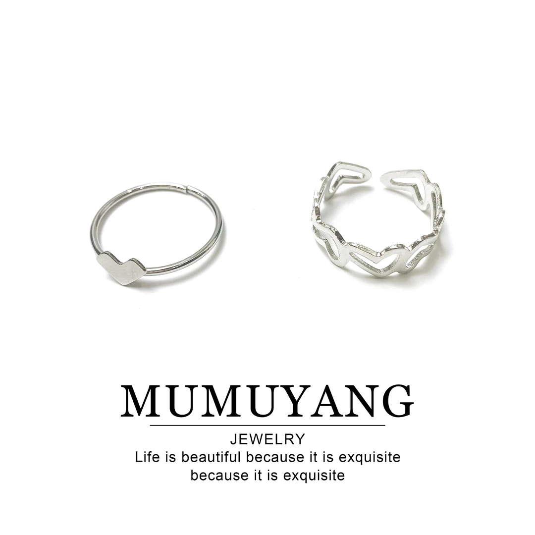 铜合金戒指 MDJ181爱心镂空戒指女简约百搭时尚小众学生气质饰品