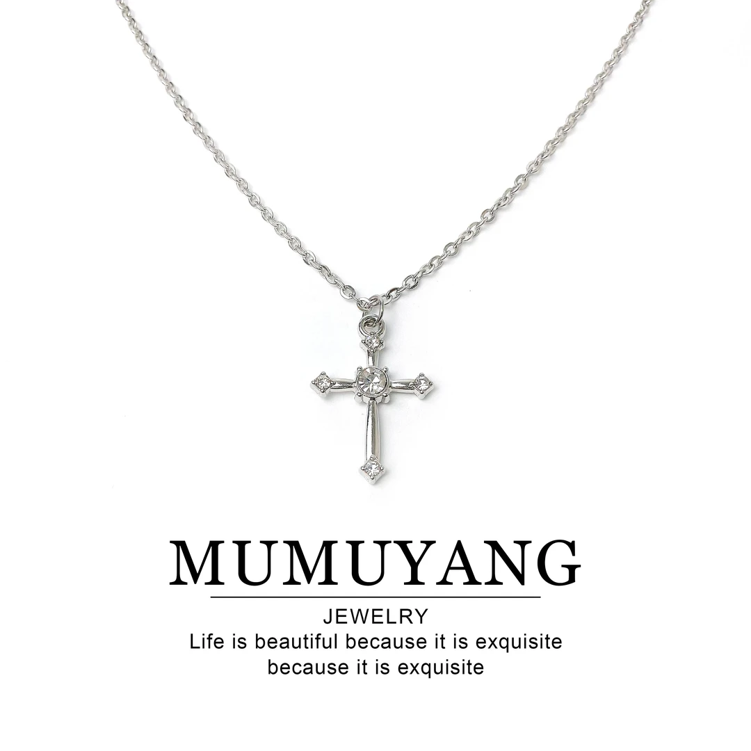 铜合金项链 A015素款十字架吊坠项链女简约清冷高级感气质饰品ins