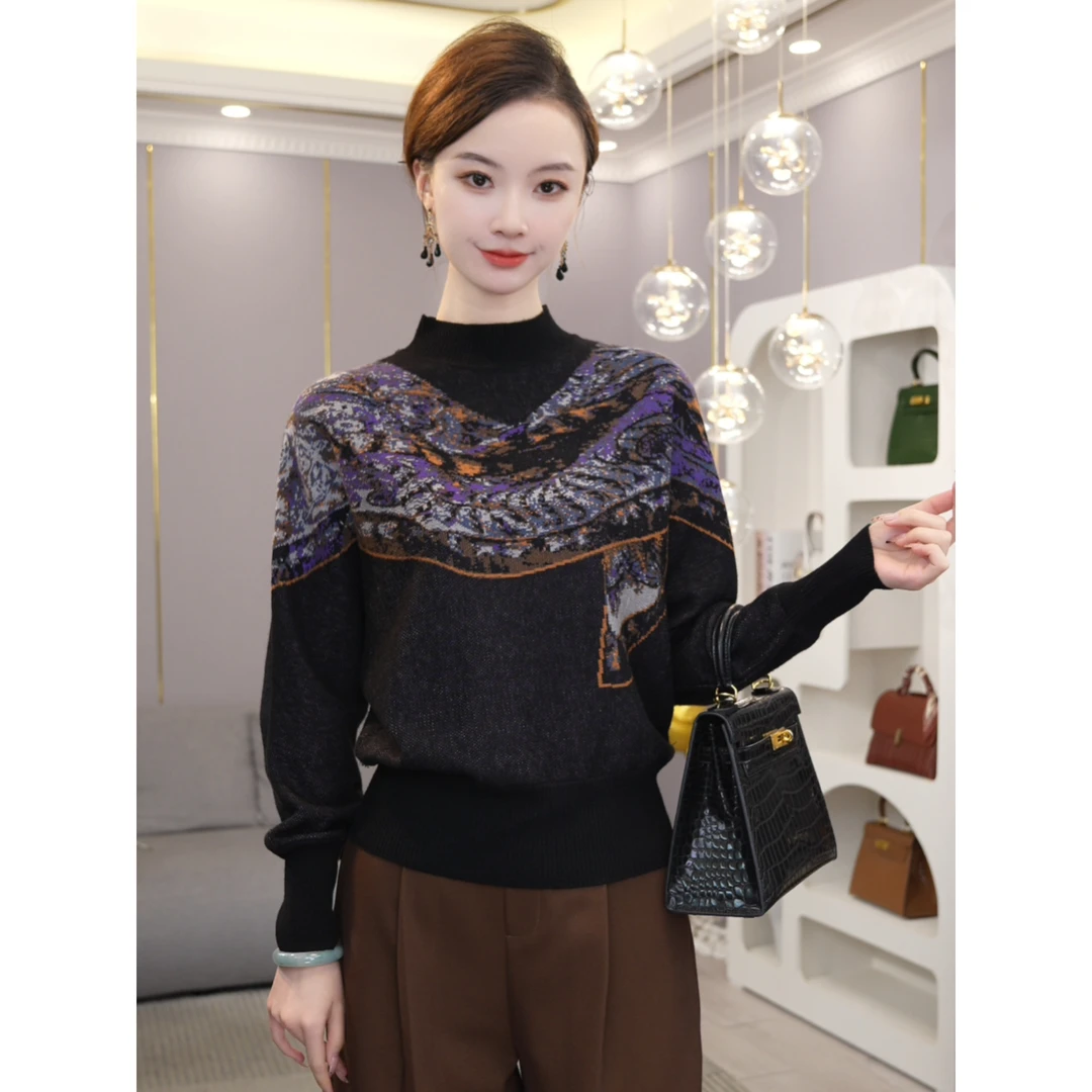 唐熹2025秋冬新款【LT24-D918A】含绵羊毛小众设计感加厚针织毛衫女