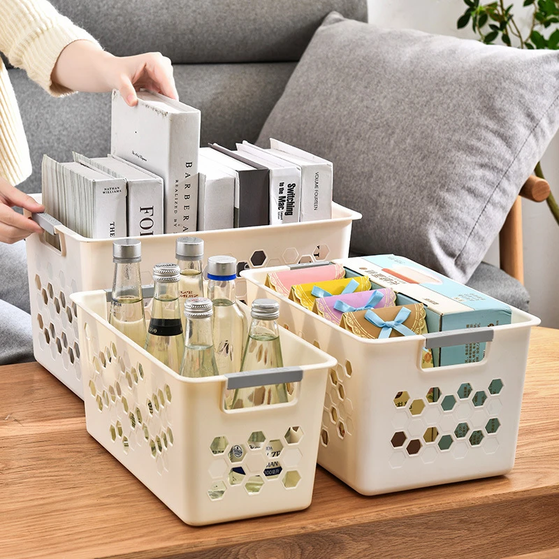 【四个装】果蔬厨房杂物收纳筐玩具置物筐大号多功能收纳筐长方形