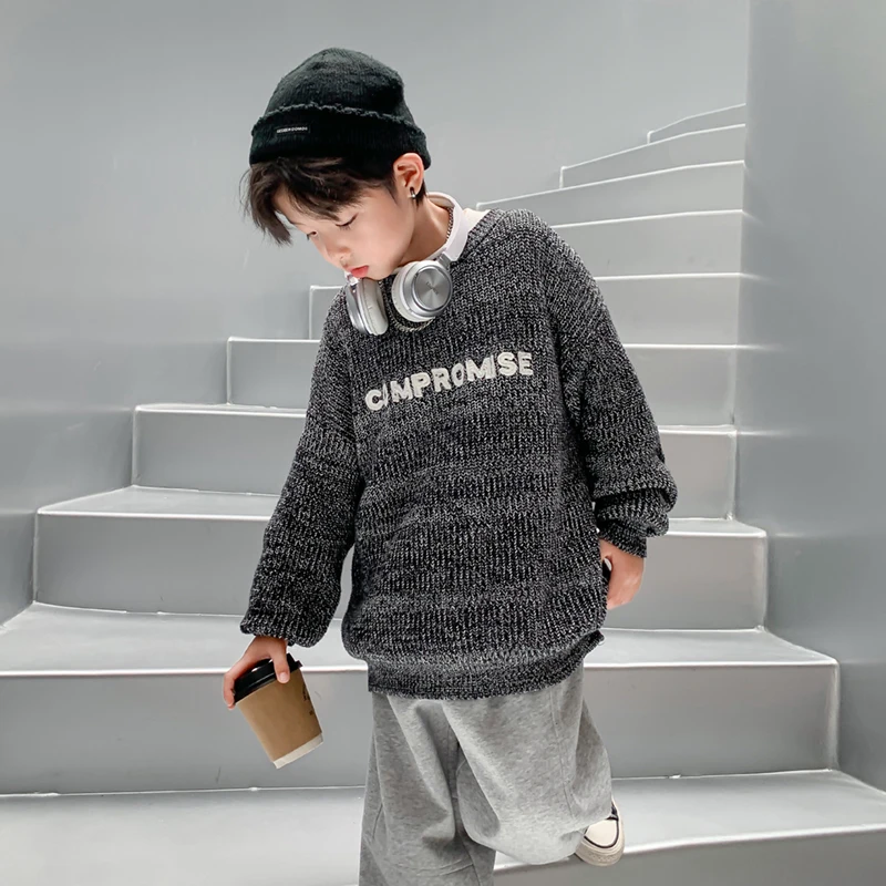 悠悠耀选男童秋装韩系圆领毛衣K233MY3507
