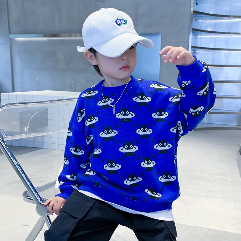 2023新款儿童秋冬装潮牌线衣男孩帅气加厚针织衫K223MY1443