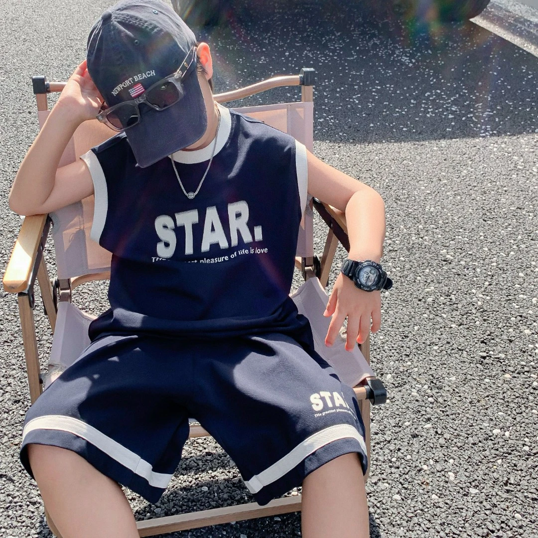 【高尔夫男孩】无袖运动速干套装2024夏季新款宽松韩范酷帅潮两件套