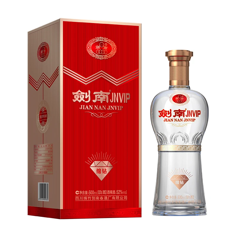 剑南春酒厂出品 剑南JNVIP 绵钻  白酒52度500ml