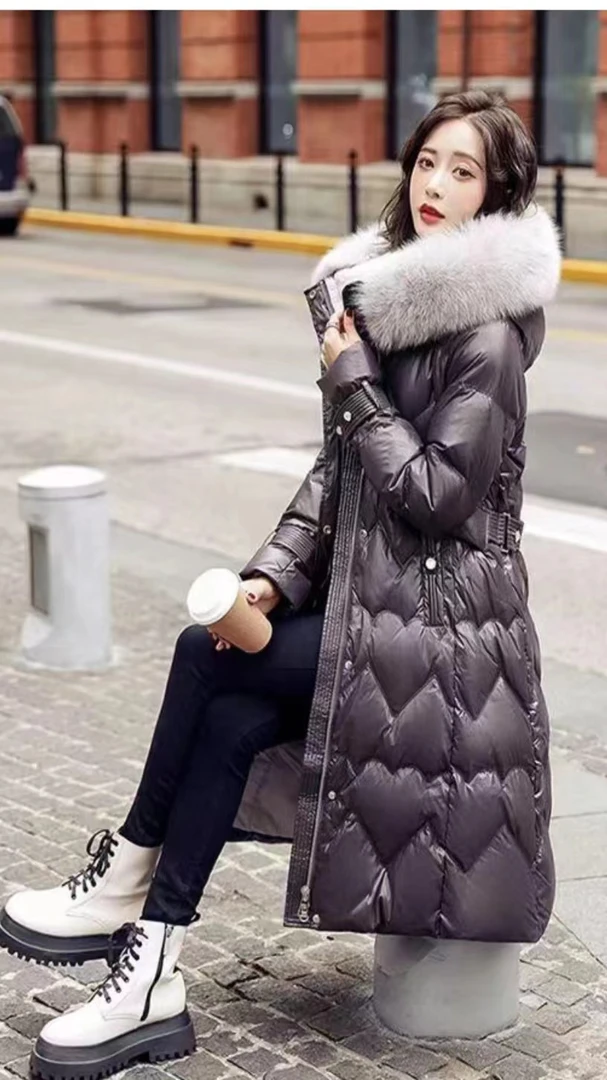 时尚修身长款羽绒保暖冬季761