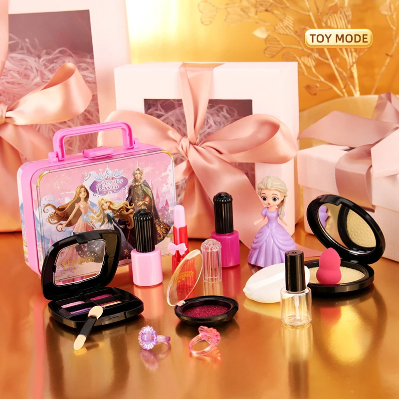 女童小朋友公主宝宝儿童化妆品玩具全套装女孩仿真涂不出颜色