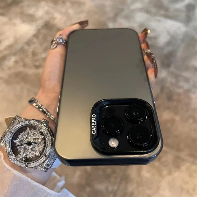 感哑光磨砂灰苹果14promax手机壳iPhone13pro全包保护套15pro防摔