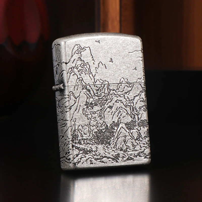 ZORRO佐罗二代古银煤油防风打火机千里江山图送男友七夕礼物礼品