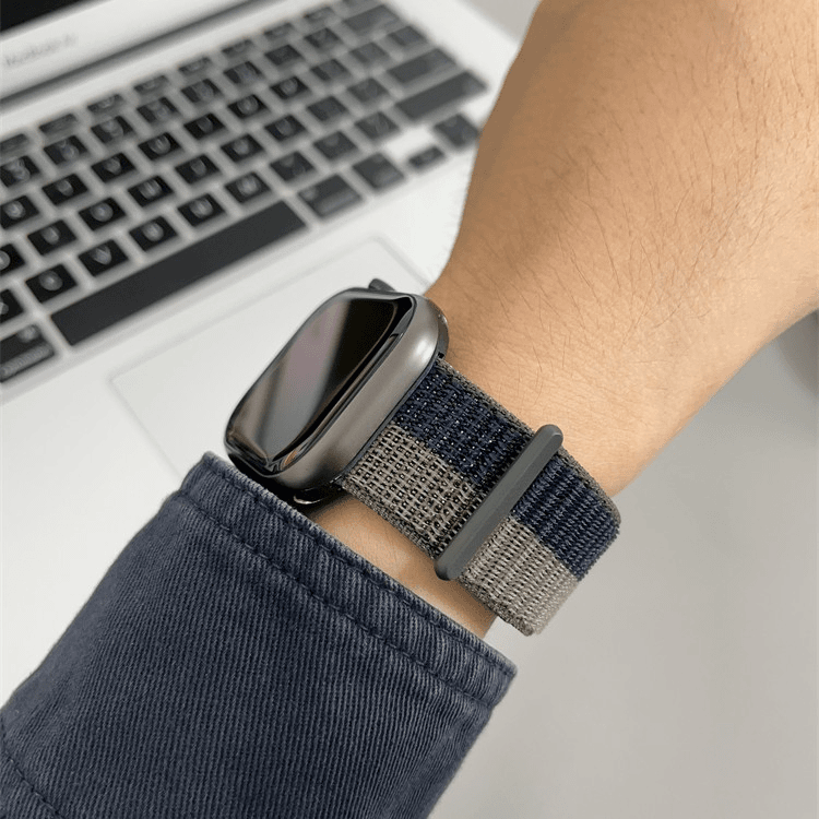 适用于iwatch手表苹果S9表带爆款魔术贴尼龙回环se柔软s8新款45mm