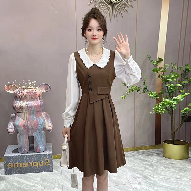 【胜佳专属】设计感连衣裙子女装2024年新款收腰显瘦气质8516