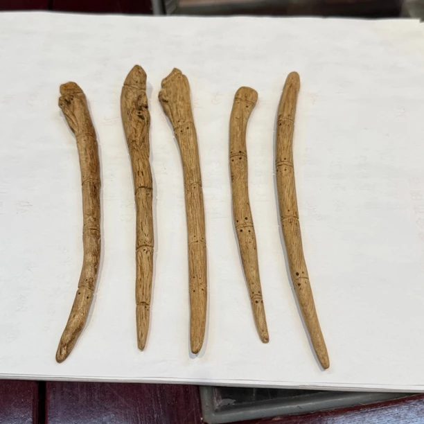 越南芽庄沉香天然原木雕刻竹节发簪把件随型发货不指定