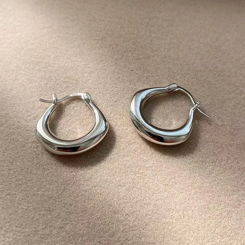 足银耳饰 990欧美时尚创意蛇肚耳扣女气质潮流个性耳饰品耳圈耳环