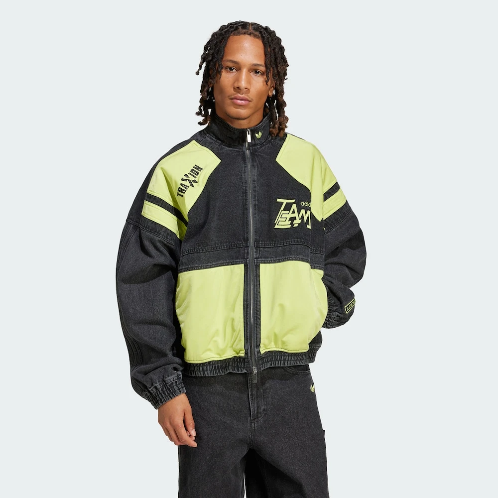 Adidas三叶草ADILENIUM MOTO机车风牛仔运动宽松夹克外套JN0824
